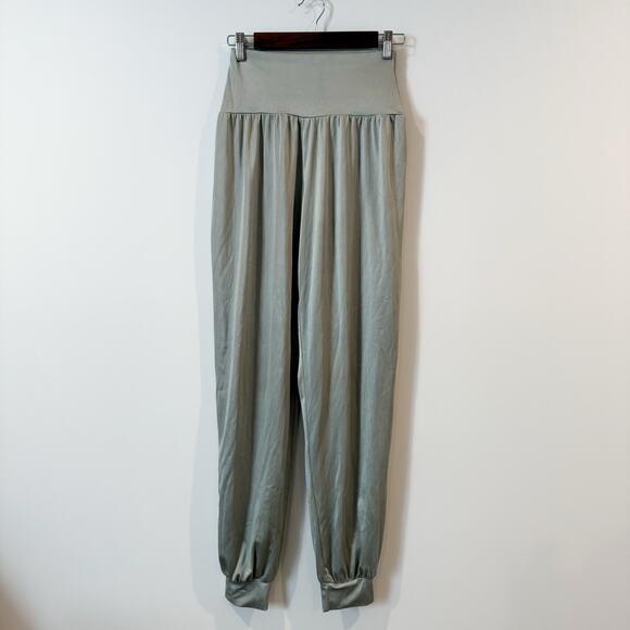 NAMA Liquid Genie Pant Emerald Green Satin Trousers Sz S - Picture 2 of 5